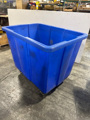 Image for Heavy-Duty Blue Poly Rolling Utility Bulk Cart