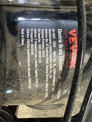 Image for VEVOR RC-9001 Electric Drain Cleaner 100FT 3/8-inch Cable