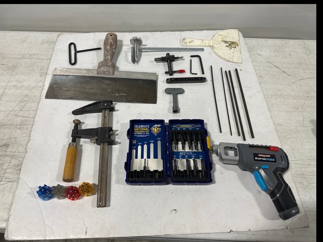 Image for Channellock 3.6V Screwdriver, Irwin Bits & Hand Tool Lot