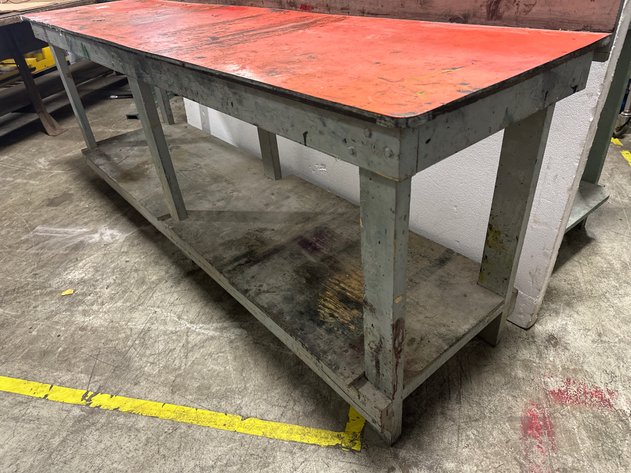 Image for Industrial Wooden Workbench with Lower Shelf