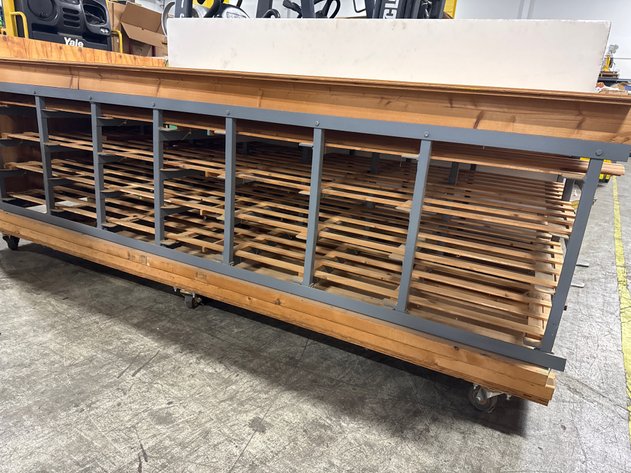 Image for Custom Mobile Plywood Workbench with Slatted Shelving