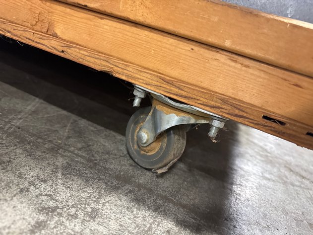 Image for Custom Mobile Plywood Workbench with Slatted Shelving