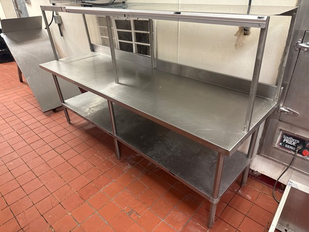 Image for Vollrath Stainless Steel Work Table with Overshelf