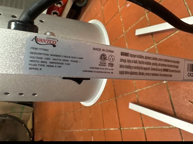 Image for Dual Bulb Freestanding Food Heat Lamp Warmer