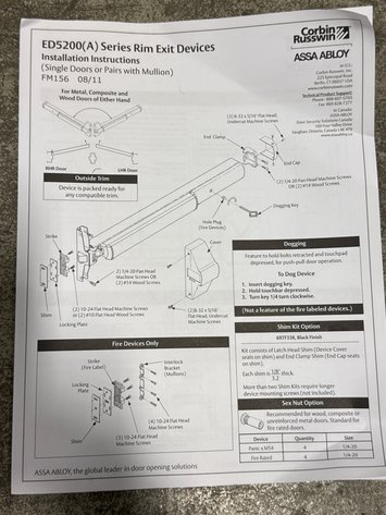Image for Corbin Russwin ED5200(A) Series Rim Exit Device