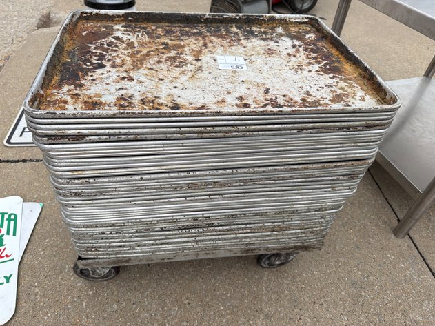 Image for (40) Full-Sized Sheet Pans w/ Cart