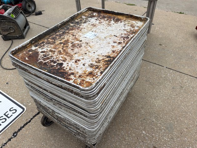 Image for (40) Full-Sized Sheet Pans w/ Cart