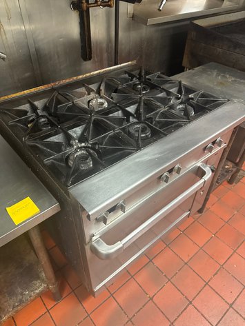 Image for 6-Burner Commercial Gas Range with Oven Base