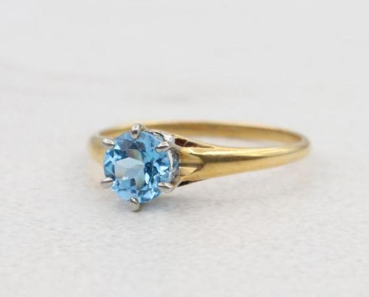 Image for 14K Gold Blue Topaz Ring