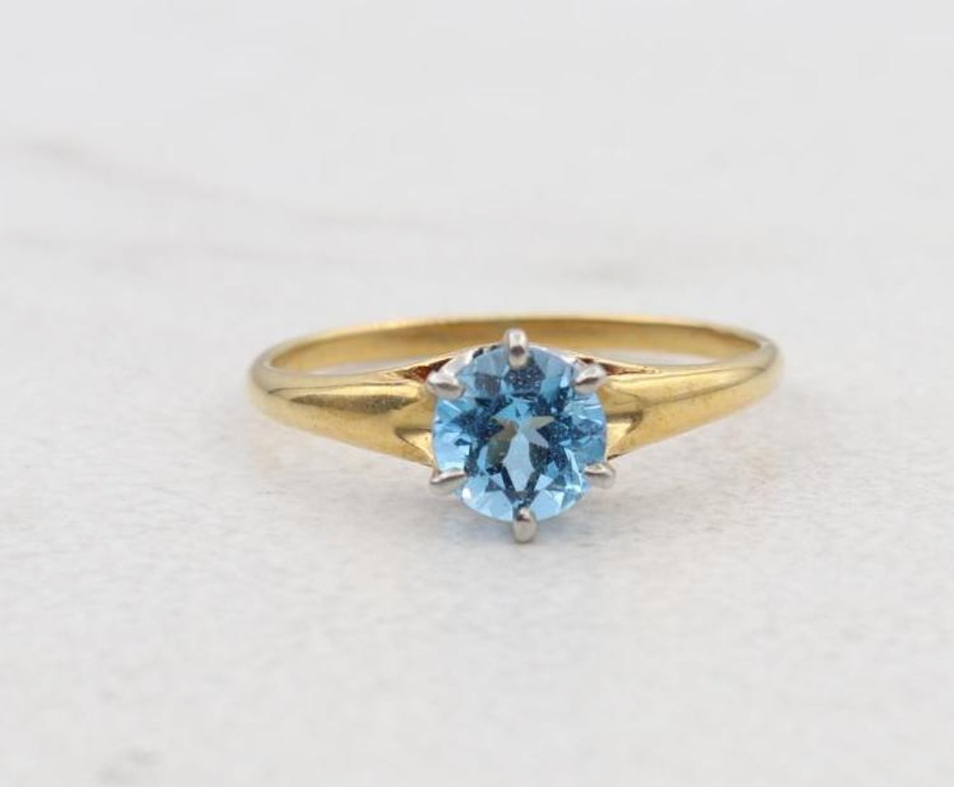 Image for 14K Gold Blue Topaz Ring