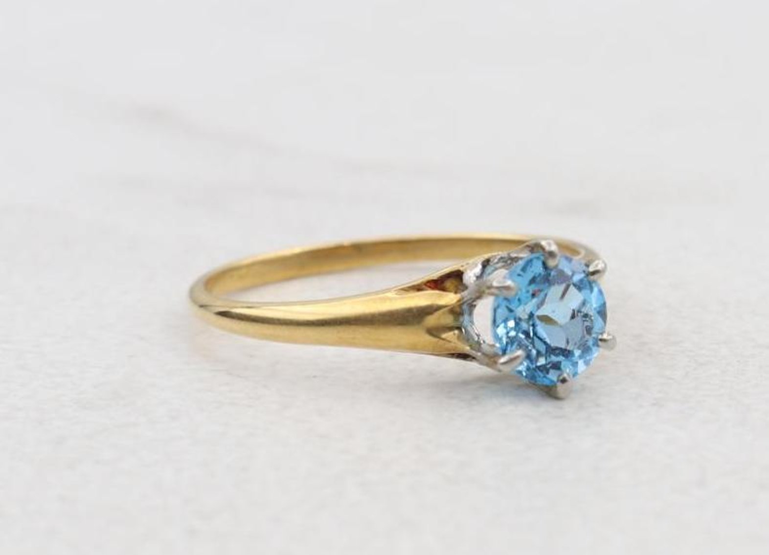 Image for 14K Gold Blue Topaz Ring
