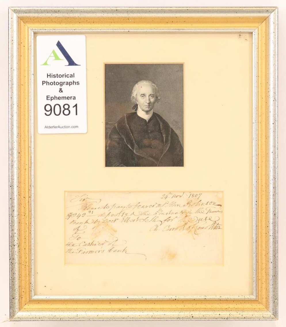 Image for Autograph of Charles Carroll of Carrollton -Declaration of Independence Signer