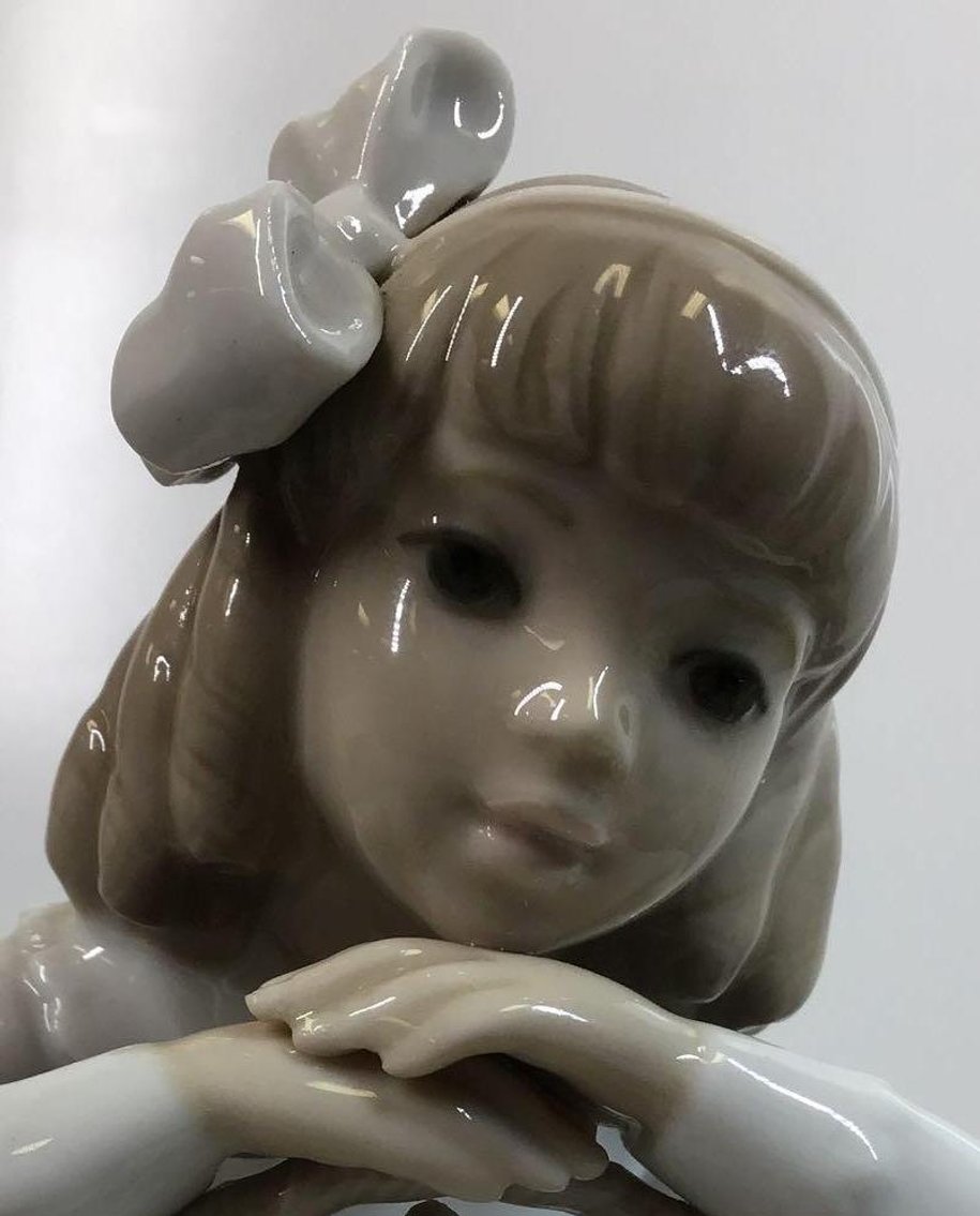 Image for Lladro Boy with Tricycle and Flowers and Lladro Girl with Flowers