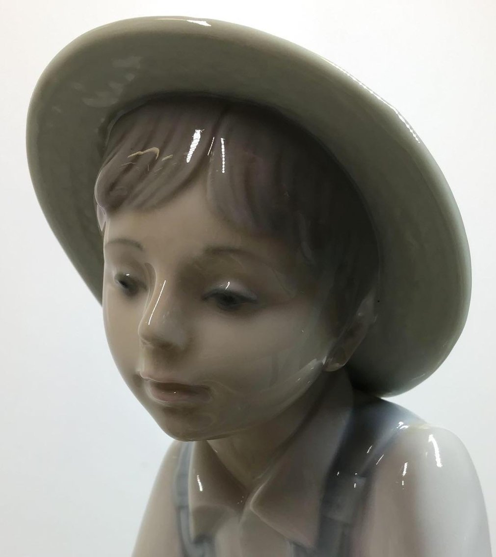 Image for Lladro Boy with Tricycle and Flowers and Lladro Girl with Flowers