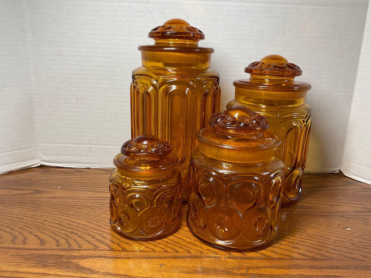 Image for Amber Glass Canisters
