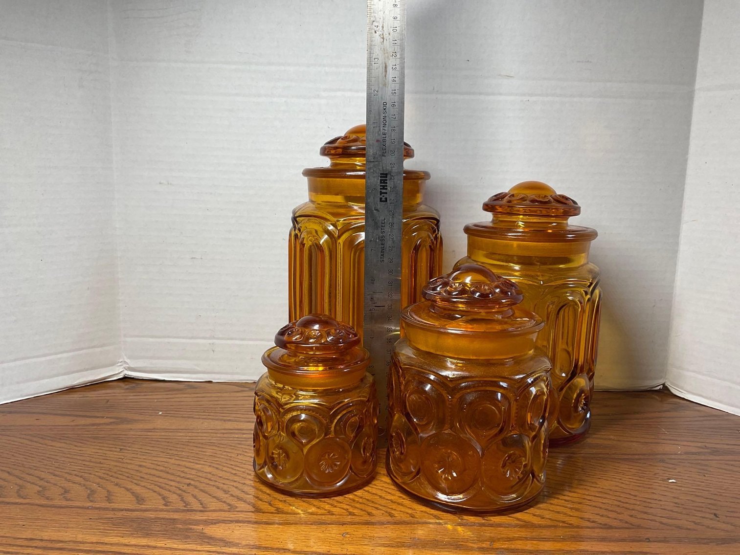 Image for Amber Glass Canisters