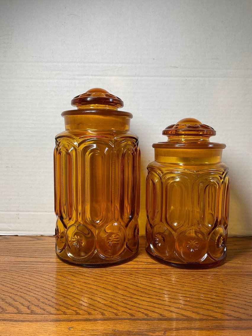 Image for Amber Glass Canisters