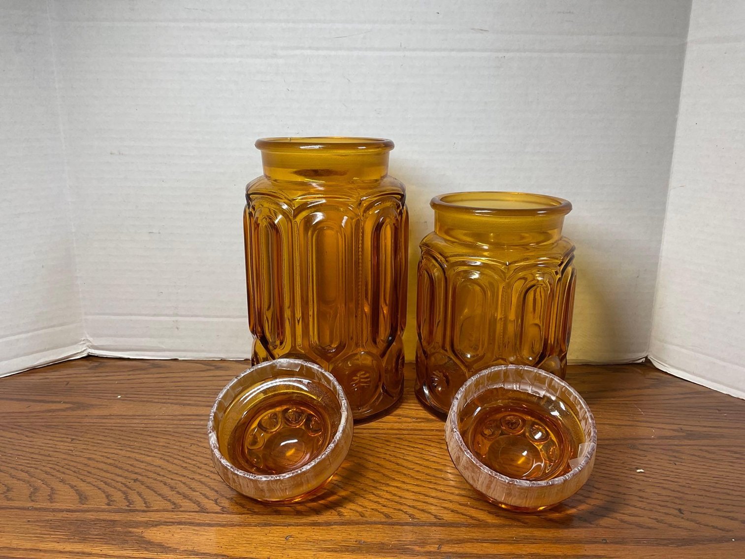Image for Amber Glass Canisters