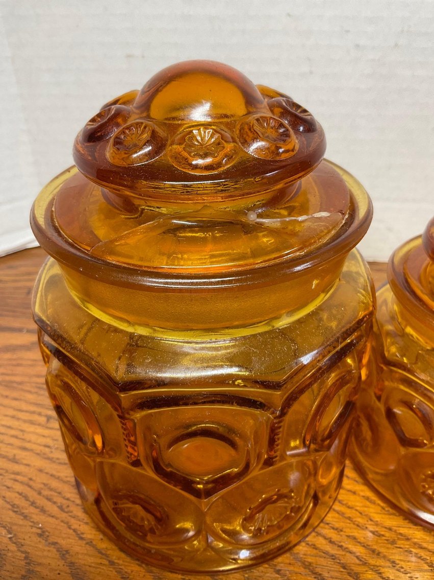 Image for Amber Glass Canisters