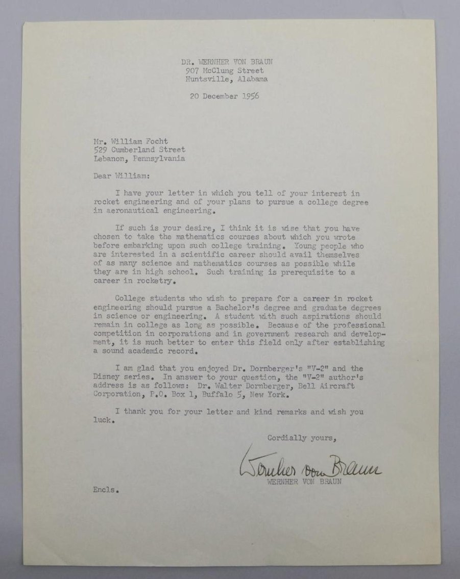 Image for Autograph of German Rocket and NASA Scientist Wernher von Braun