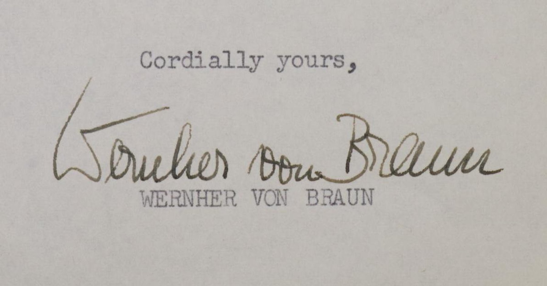 Image for Autograph of German Rocket and NASA Scientist Wernher von Braun