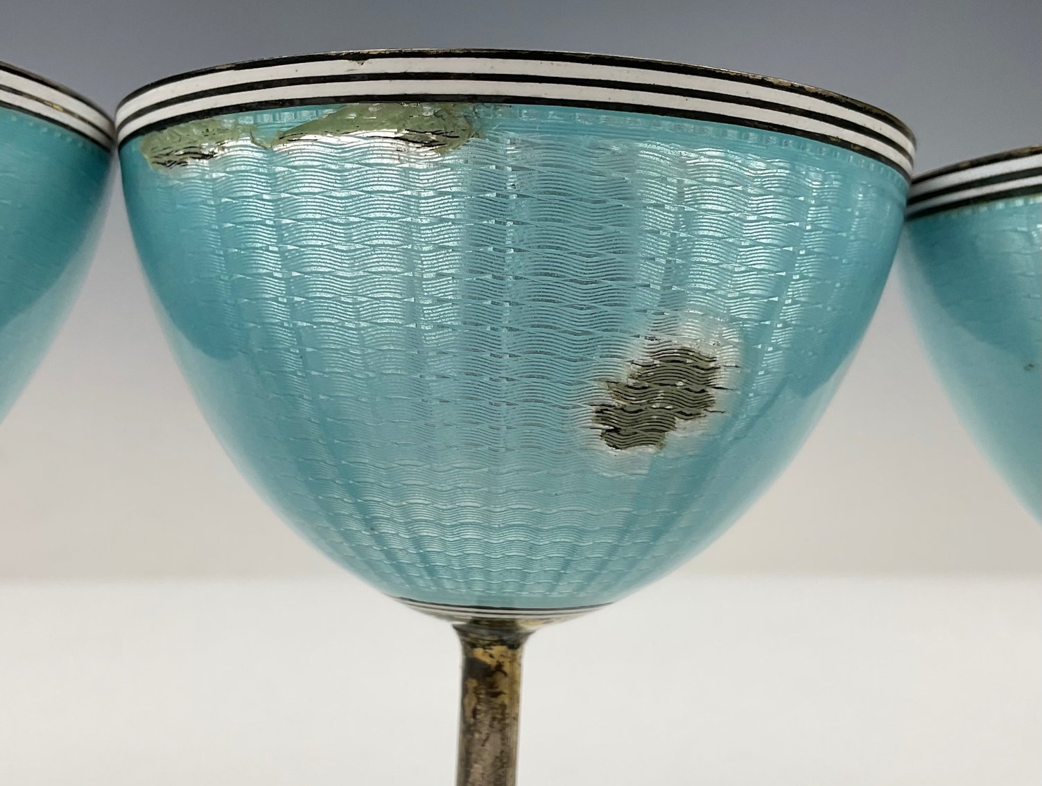 Image for The Thomae Co. Enameled Sterling Silver Champagne Coupes