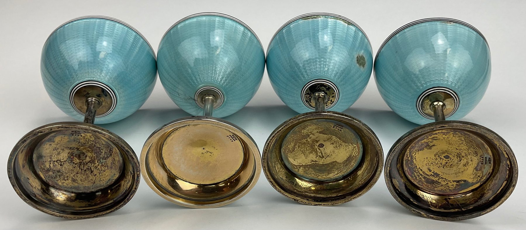 Image for The Thomae Co. Enameled Sterling Silver Champagne Coupes