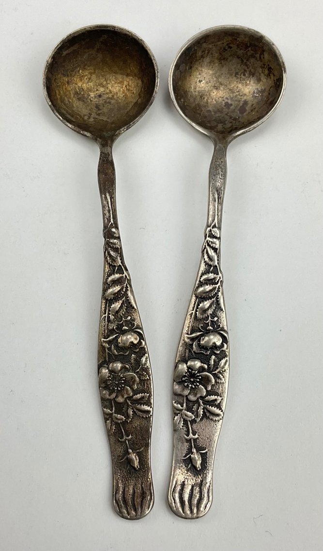 Image for Tiffany Sterling Silver Salt Spoons and Decanter Labels