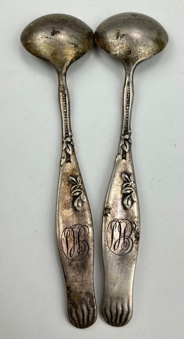 Image for Tiffany Sterling Silver Salt Spoons and Decanter Labels