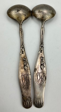 Image for Tiffany Sterling Silver Salt Spoons and Decanter Labels