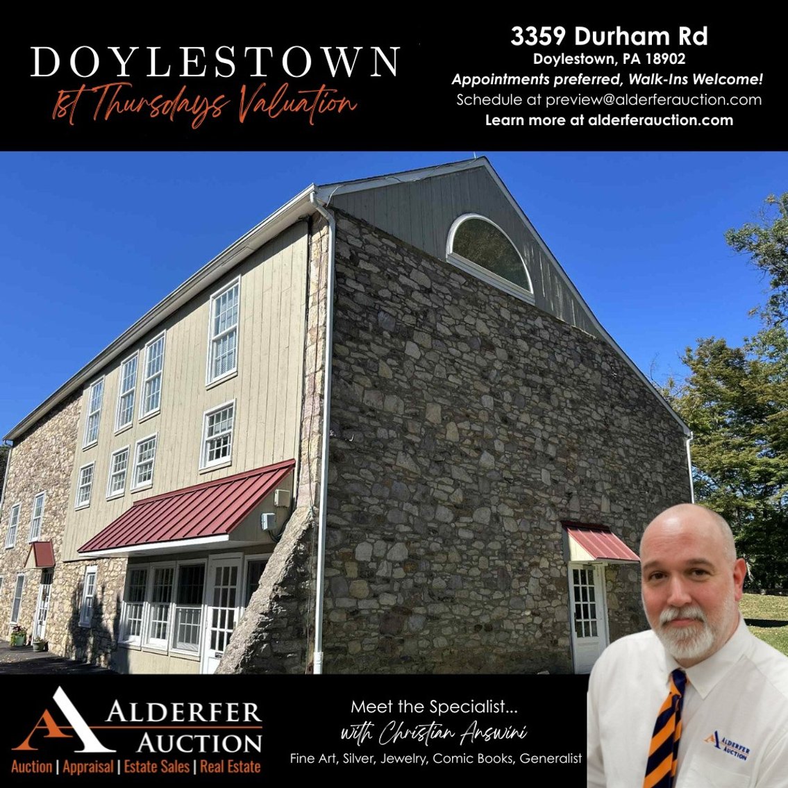 Image for 1st Thursday Valuations at Doylestown | Meet Our Fine Arts Specialist Christian Answini | June 4, 2026 from 10AM - 3PM