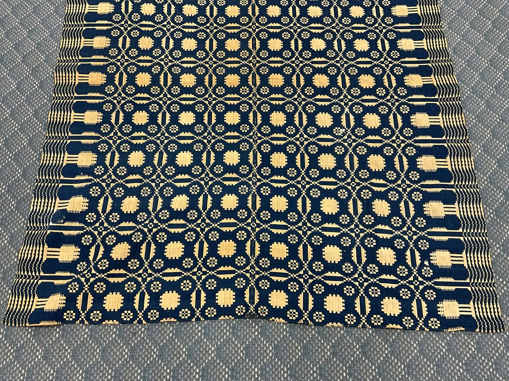 Image for Blue and White Double Weave Coverlet