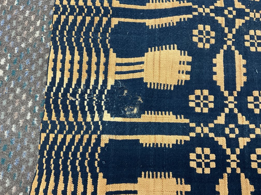 Image for Blue and White Double Weave Coverlet