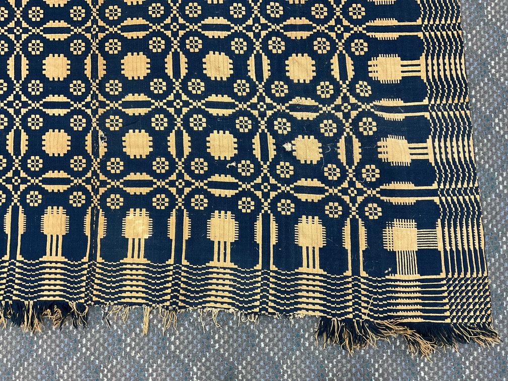 Image for Blue and White Double Weave Coverlet