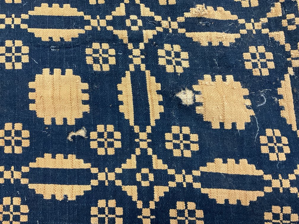Image for Blue and White Double Weave Coverlet