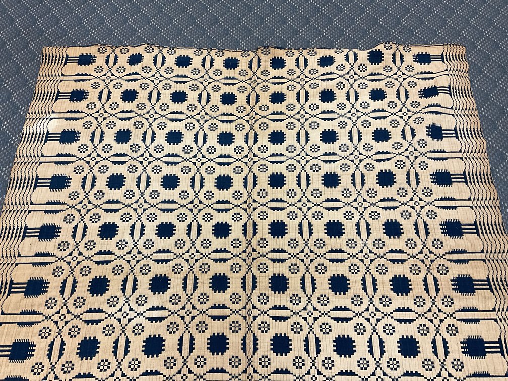 Image for Blue and White Double Weave Coverlet