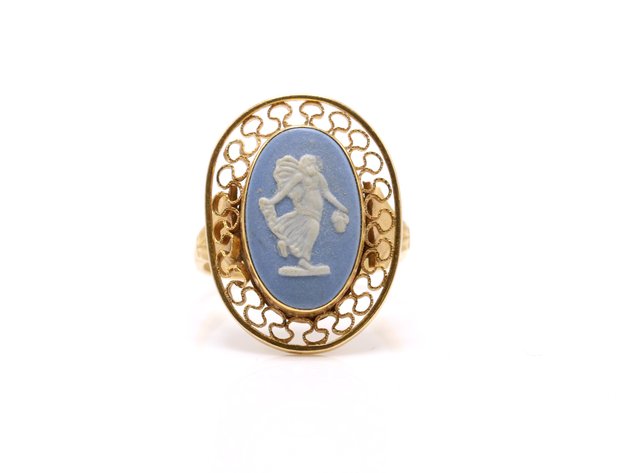 Image for 14k YG Wedgwood Jasperware Ring