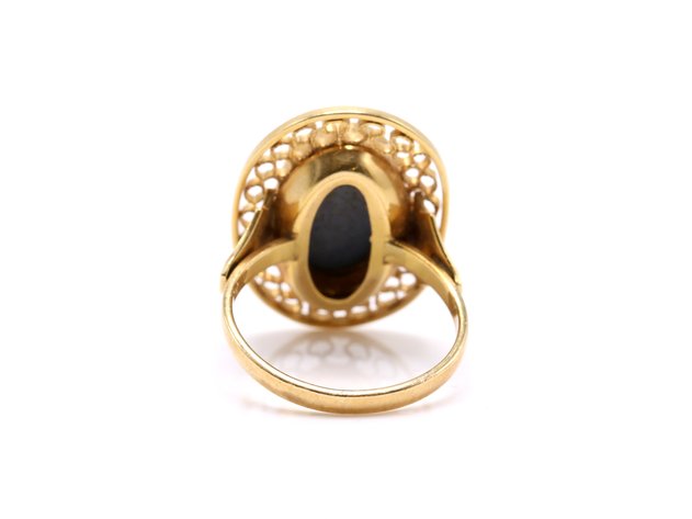 Image for 14k YG Wedgwood Jasperware Ring