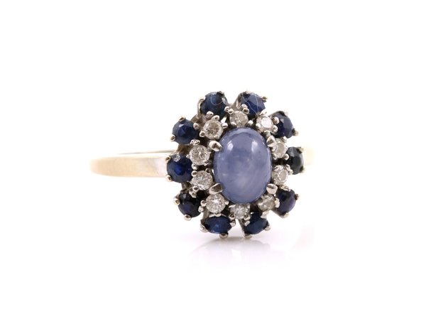 Image for 14k WG Star Sapphire Diamond Ring