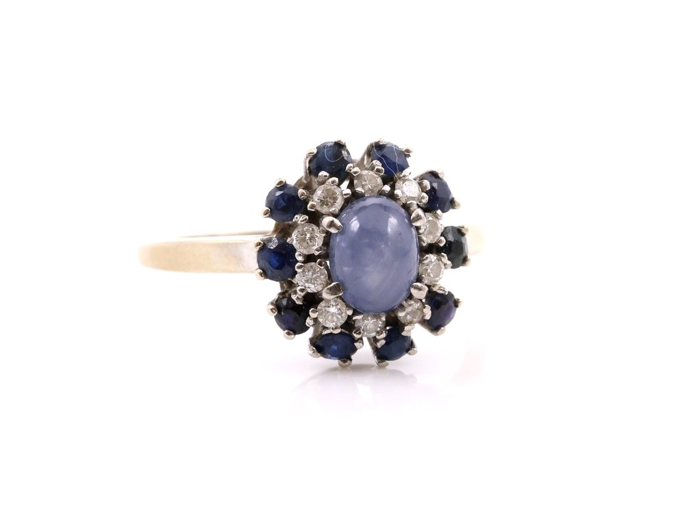Image for 14k WG Star Sapphire Diamond Ring