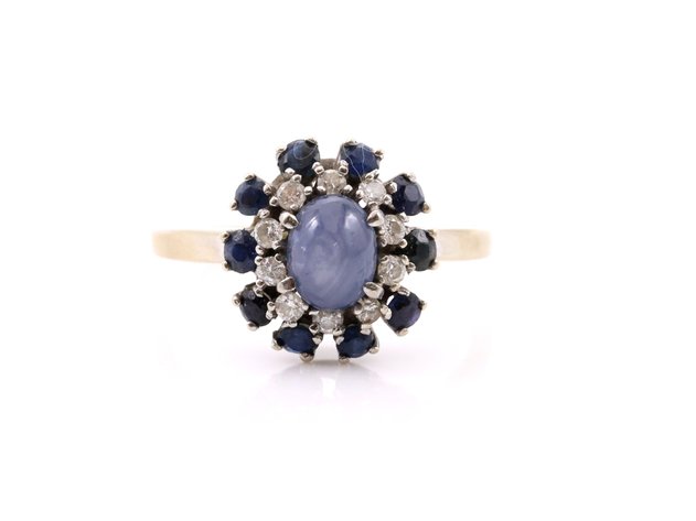 Image for 14k WG Star Sapphire Diamond Ring