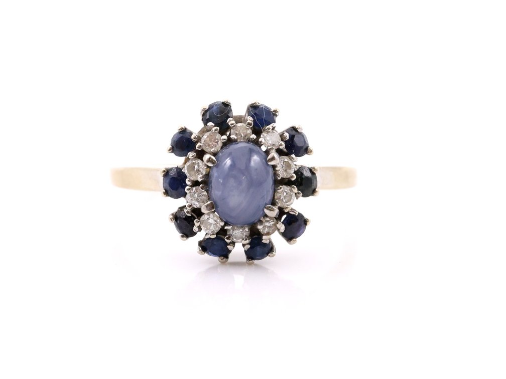 Image for 14k WG Star Sapphire Diamond Ring