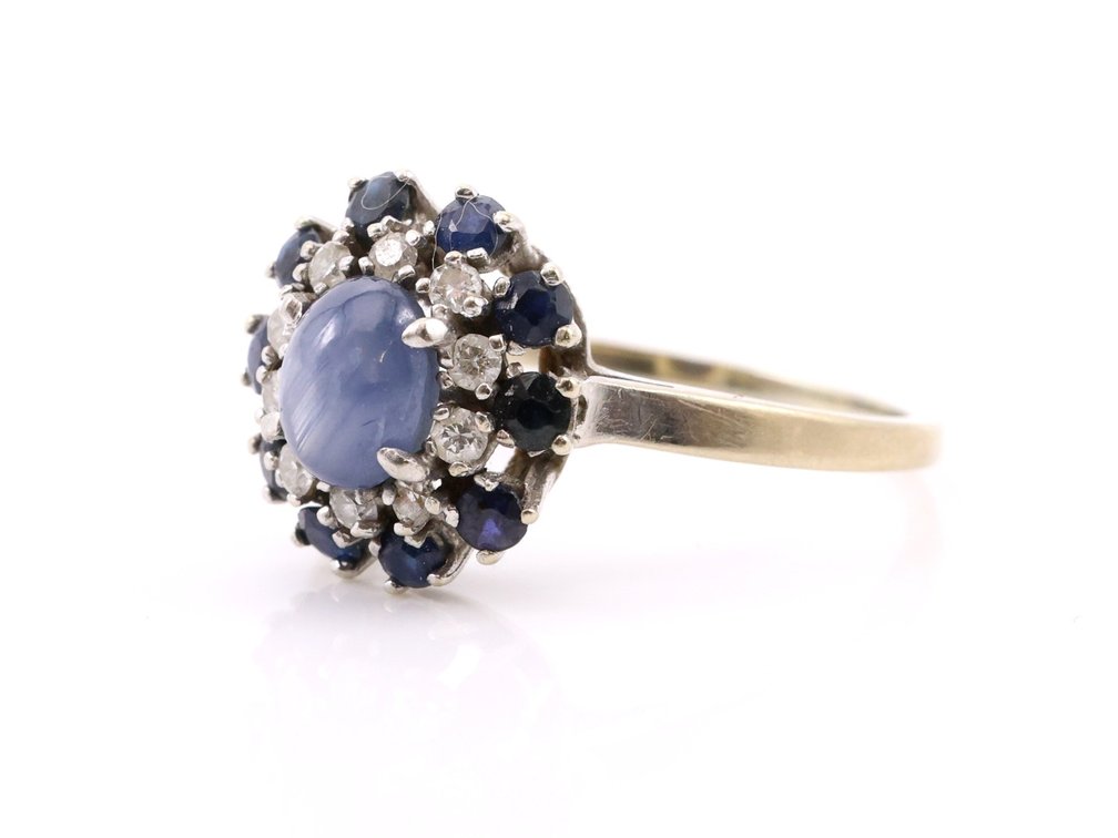 Image for 14k WG Star Sapphire Diamond Ring