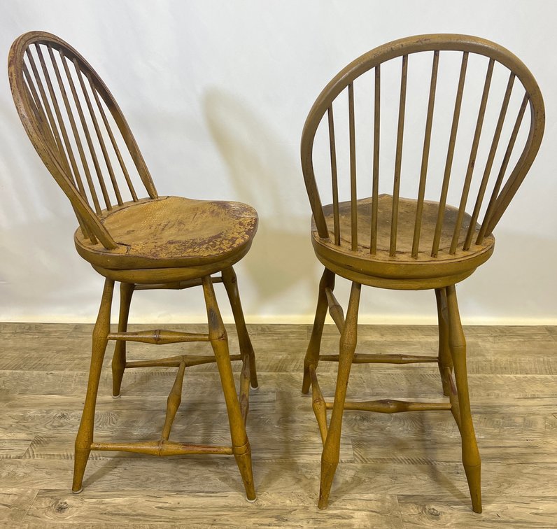 Image for Windsor-Style Bow-Back Bar Stools