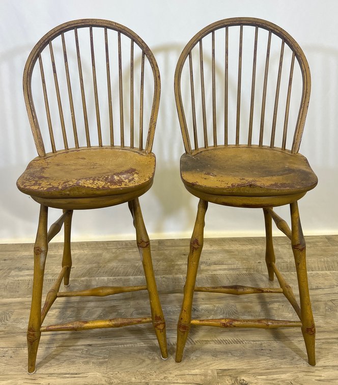 Image for Windsor-Style Bow-Back Bar Stools