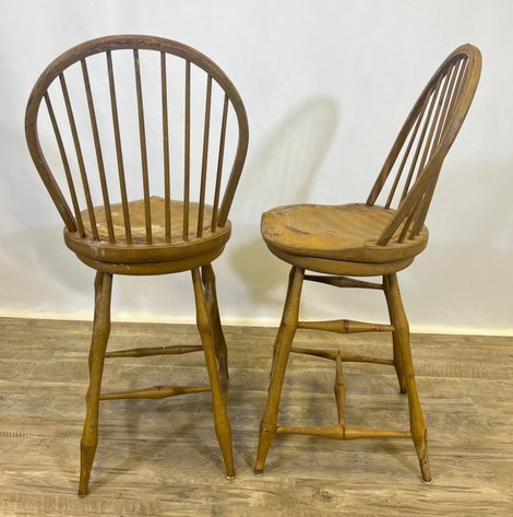 Image for Windsor-Style Bow-Back Bar Stools