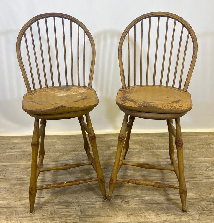 Image for Windsor-Style Bow-Back Bar Stools