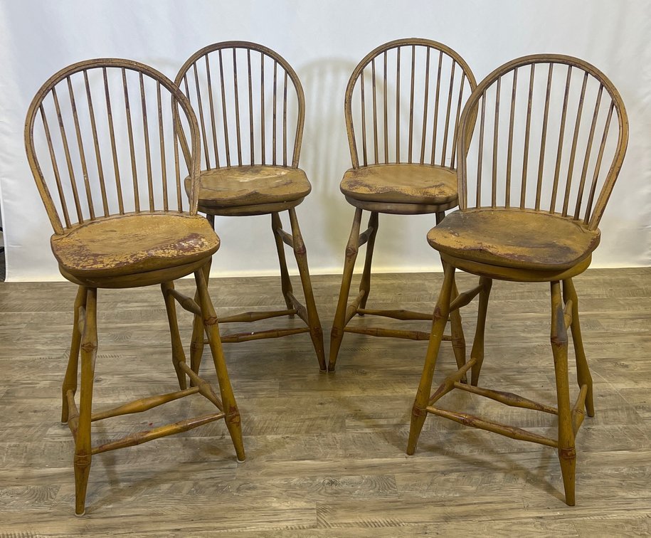 Image for Windsor-Style Bow-Back Bar Stools