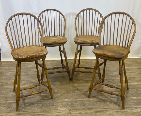 Image for Windsor-Style Bow-Back Bar Stools
