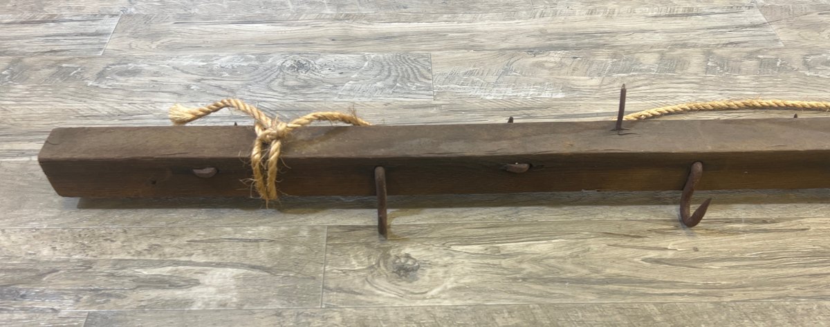Image for Antique Primitive Wooden Hook Rack